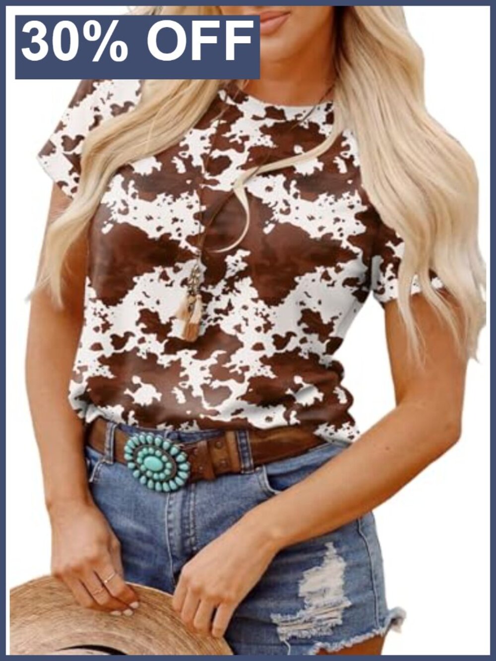 Women's Western Graphic Tee Short Sleeve Crew Neck Casual Summer Top
